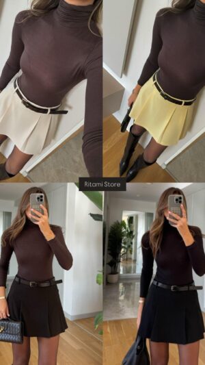 Saia calção com cinto incluído